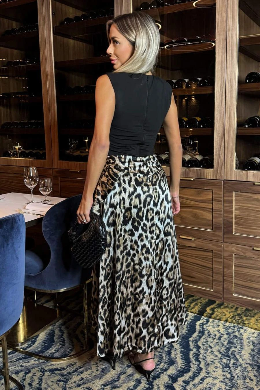 AX Paris Multi Leopard Print 2 In 1 Double Frill Split Midi Dress 3 AX Paris Multi Leopard Print 2 In 1 Double Frill Split Midi Dress - Image 3