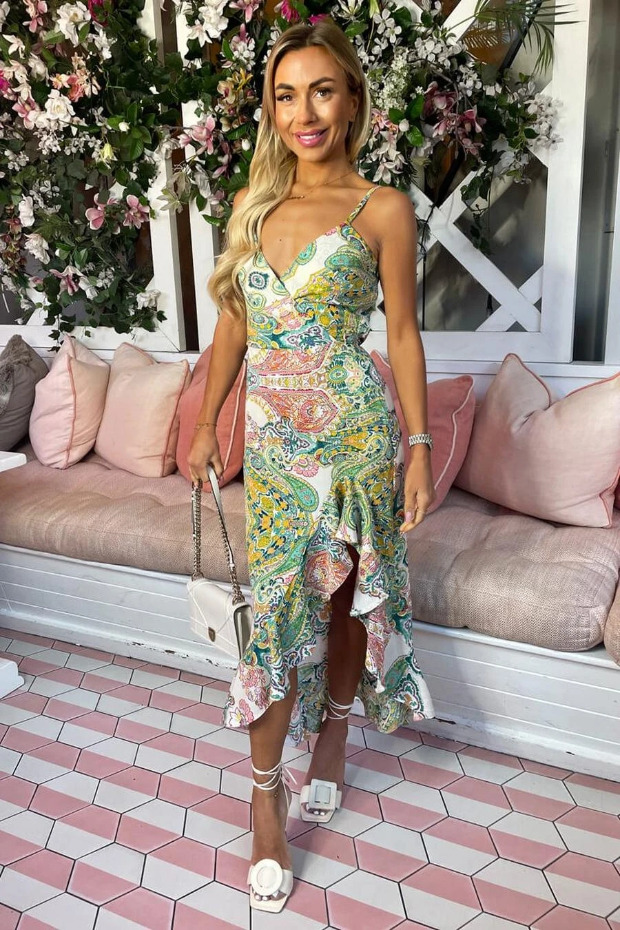 AX Paris Multi Paisley Printed Wrap Over Strappy Midi Dress 1 AX Paris Multi Paisley Printed Wrap Over Strappy Midi Dress