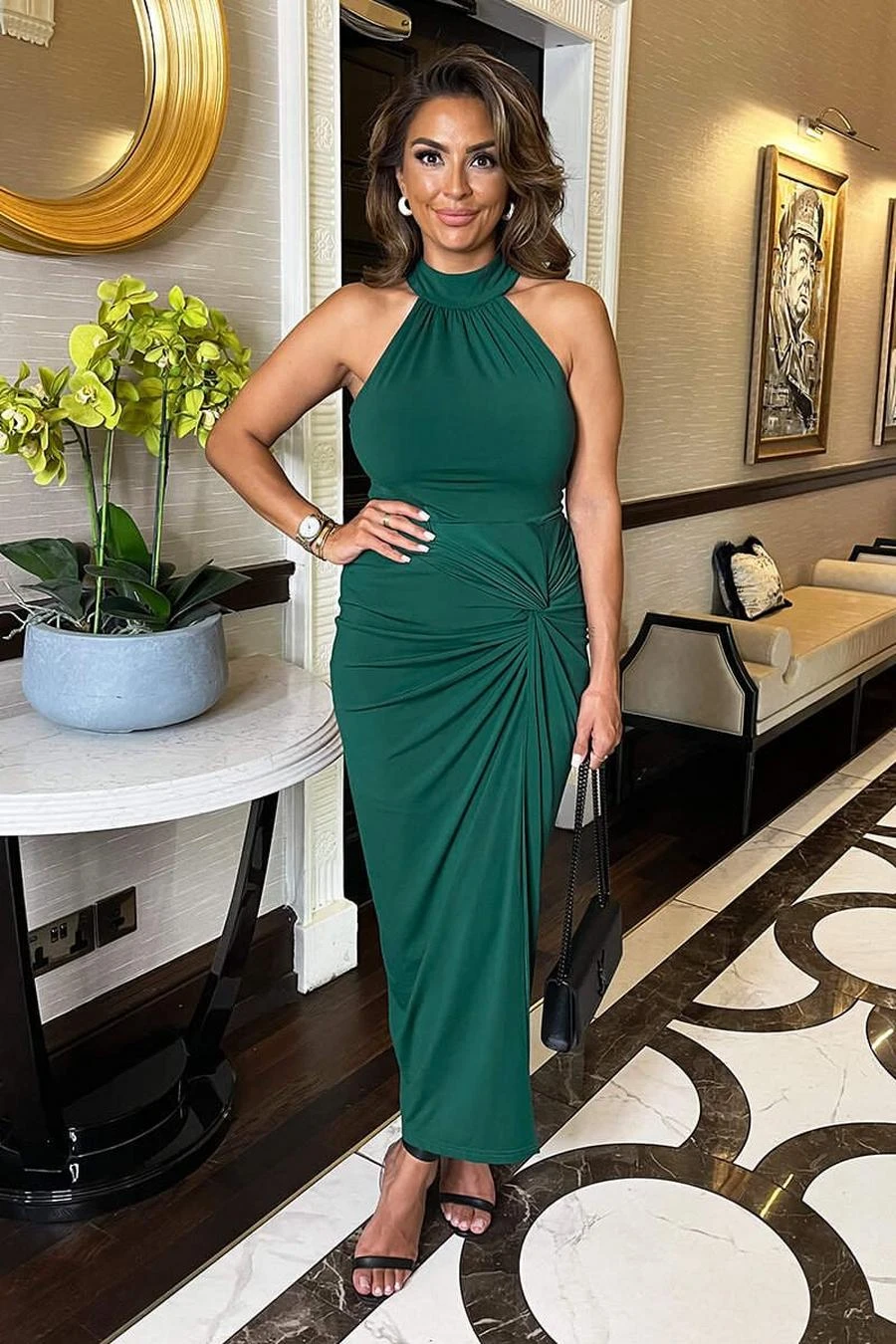 AX Paris Teal Halter Neck Knot Skirt Midi Dress 1 AX Paris Teal Halter Neck Knot Skirt Midi Dress